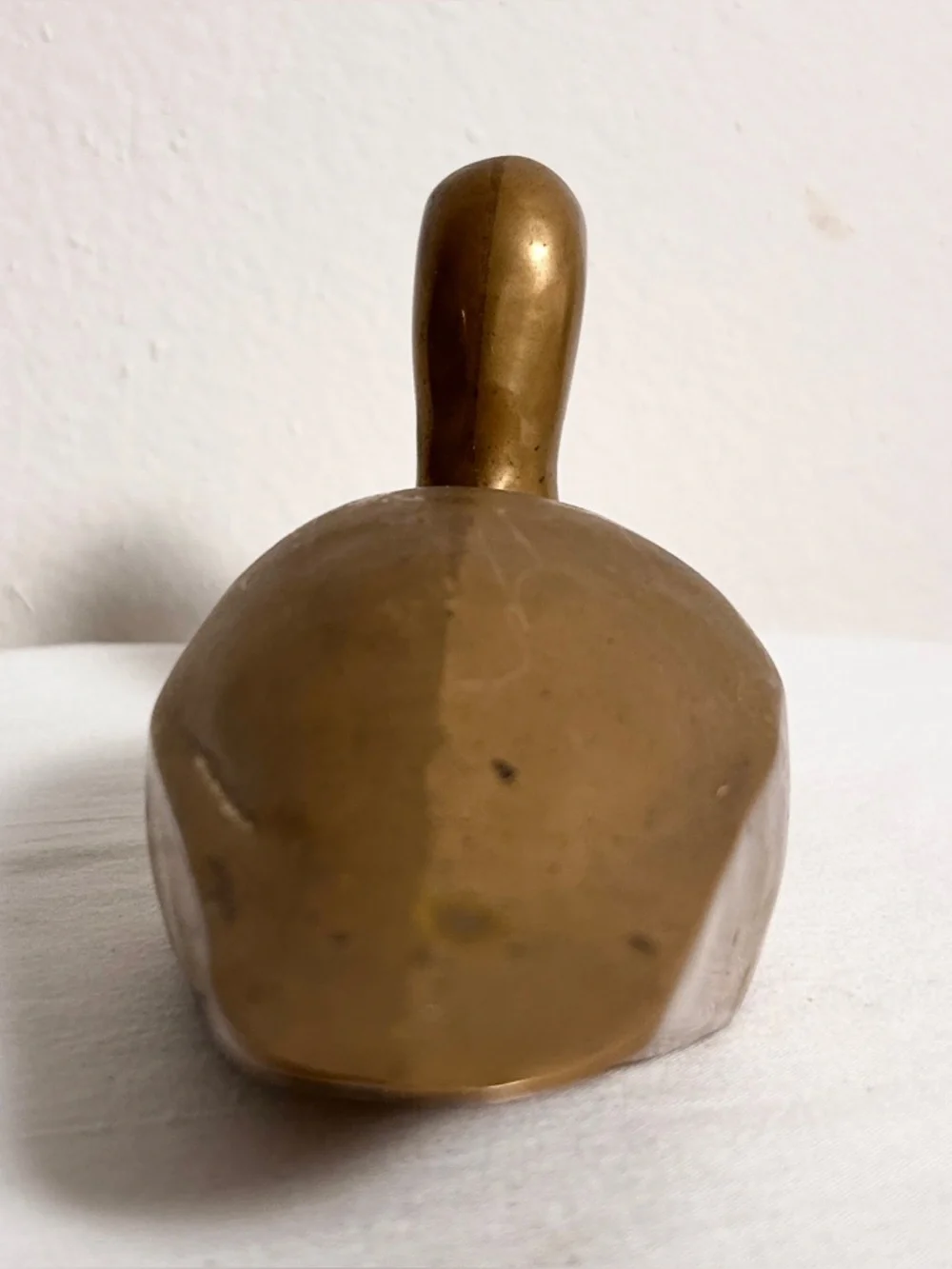 VTG Brass Coated Duck Sculpture Distressed Paper Weight Gold Decor Figurine